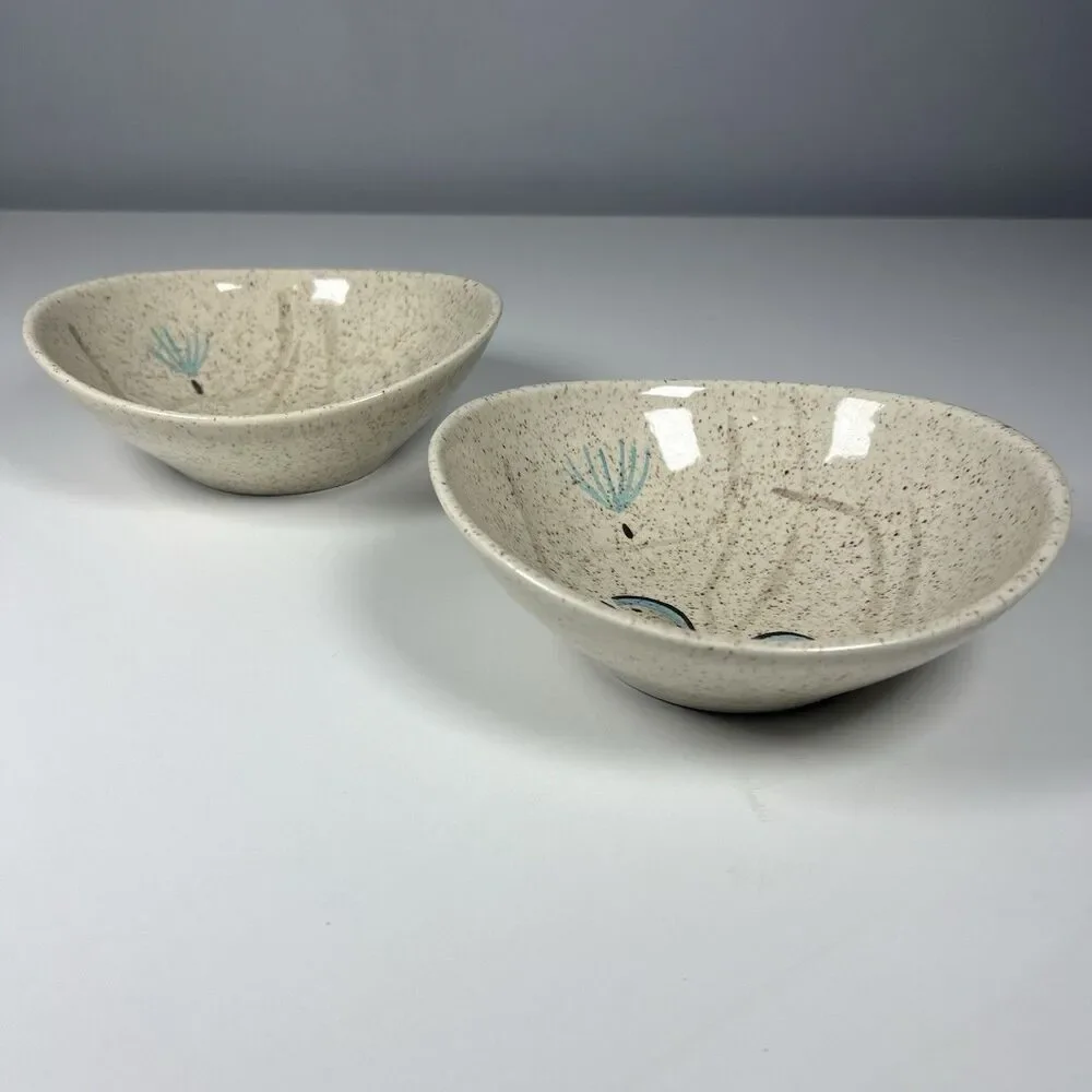 MCM Redwing Bobwhite Pattern Soup Salad Bowls Oval 6.5